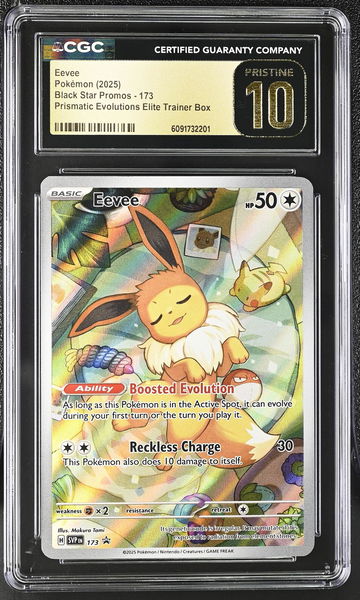 2025 Pokemon Black Star Promos Prismatic Evolutions Eevee #173 CGC Pristine 10