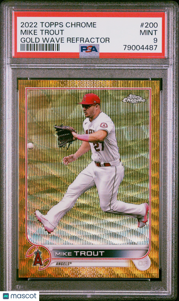 2022 Topps Chrome Mike Trout #200 Gold Wave Refractor PSA 9