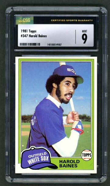 1981 Topps Harold Baines Rookie RC #347 CSG 9 Mint White Sox HOF