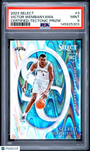 2023 Panini Select Select Certified Victor Wembanyama #3 Tectonic Prizm PSA 9