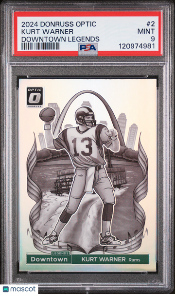 2024 Panini Donruss Optic Downtown Legends Kurt Warner #2 PSA 9