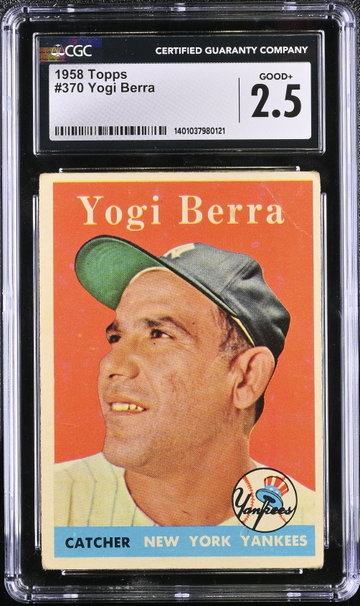 1958 TOPPS YOGI BERRA #370 CGC 2.5 BS.A2.21