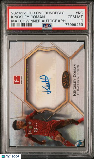 2021-22 Topps Tier One Bundesliga Matchwinner Autographs Kingsley Coman #KC PSA 10