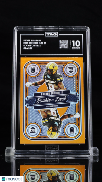 2025 Donruss Elite Rookie on Deck Luther Burden III #3 Orange /199 Rookie TAG 10