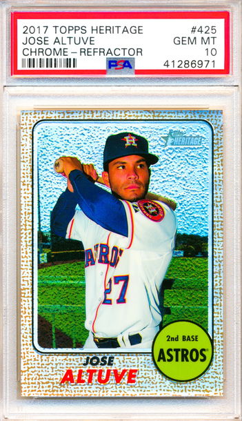 2017 Topps Heritage #425 Jose Altuve Chrome Refractor 270/500 LOW POP 6! PSA 10