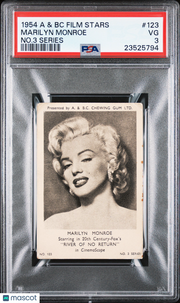1954 A & Bc Film Stars No.3 Series Marilyn Monroe #123 No.3 Series PSA 3
