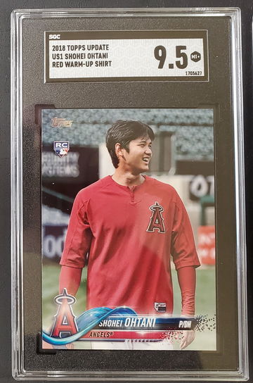 Shohei Ohtani 2018 Topps Update Series #US1 Red Warm-Up Shirt Image Variation Short Print SP RC Angels SGC 9.5