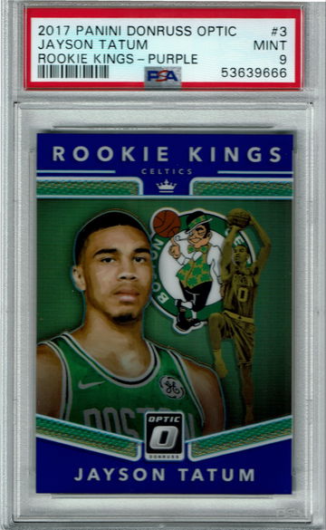 2017-18 Donruss Optic Purple Prizm Rookie Kings #3 Jayson Tatum RC PSA 9 MINT