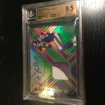ADAM THIELAN 2018 PANINI XR PATCH AUTO BGS 9.5/10 /5 VIKINGS