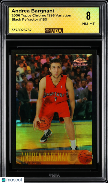 2006 Topps Chrome Andrea Bargnani #180 1996 Variation Black Refractor MBA 8