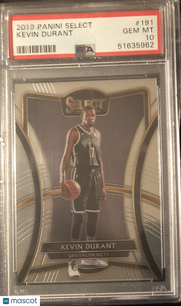 Kevin Durant 2019 Panini Select Premier Level #191 PSA 10 Brooklyn Nets Suns