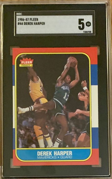 1986-87 Fleer Basketball Card #44 - Derek Harper - Graded SGC 5 EX - WOW 🏀
