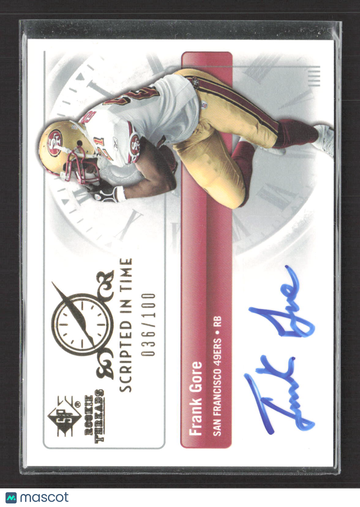 2007 Upper Deck SP Rookie Threads Scripted In Time Frank Gore #SIT-FG /100