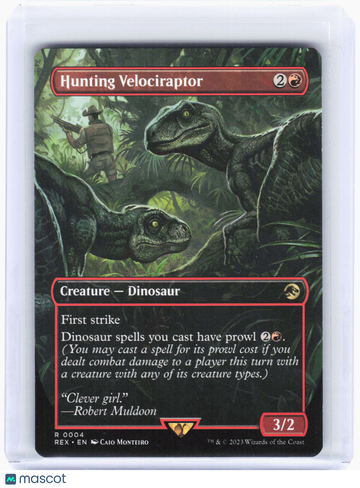 Universes Beyond: Jurassic World Collection Hunting Velociraptor (Borderless) Non-Foil Rare #4