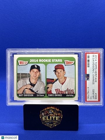 2014 Topps Heritage White Sox/Diamondbacks Rookie Stars Matt Davidson Chris Owings #368 RC PSA 10