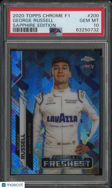 2020 Topps Chrome Formula 1 Sapphire Edition George Russell #200 PSA 10