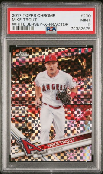 2017 Topps Chrome 200 Mike Trout White Jersey-X-Fractor PSA 9 MINT LOS ANGELES ANGELS 