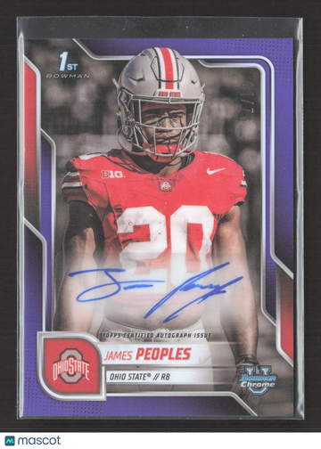 2025 Bowman University Chrome Football James Peoples #BCA-JP Purple Refractor