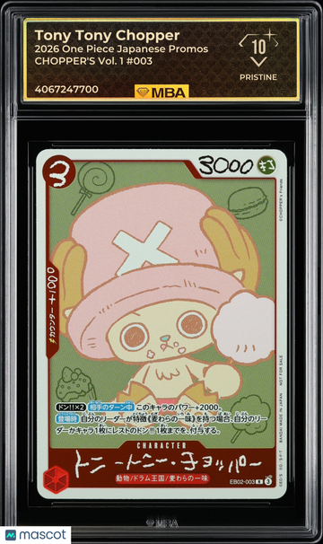 2026 One Piece Japanese Promos Tony Tony Chopper #003 CHOPPER's Vol. 1 MBA 10