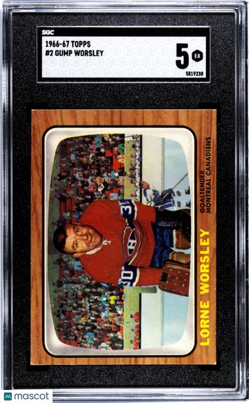 1966 Topps Gump Worsley #2 SGC 5