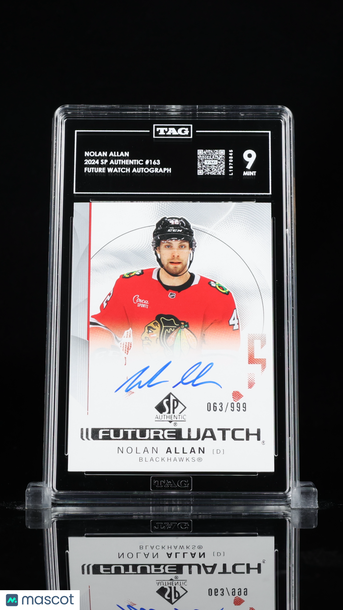 2024 Upper Deck SP Authentic Autograph Nolan Allan #163 /999 Rookie TAG 9