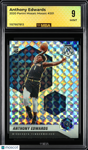 2020 Panini Mosaic Anthony Edwards #201 Mosaic MBA 9