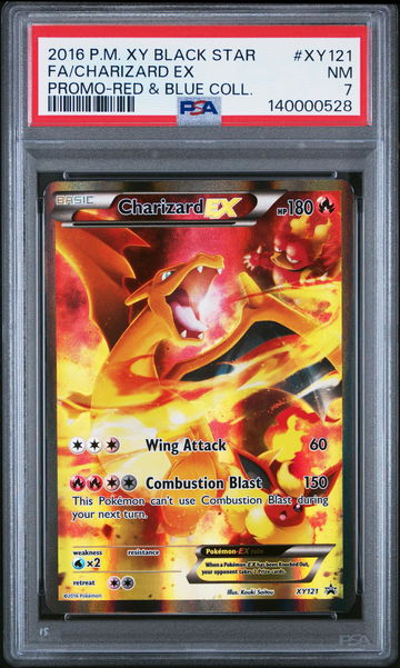 2016 Pokemon XY Black Star Promo Red and Blue Collection Charizard Ex #XY121 PSA 7