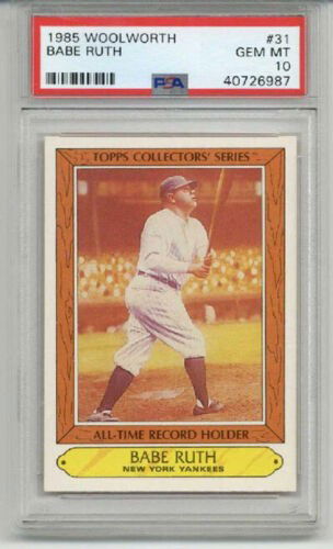 1985 TOPPS WOOLWORTH #31 BABE RUTH CARD NEW YORK YANKEES PSA 10 LOW POP RARE