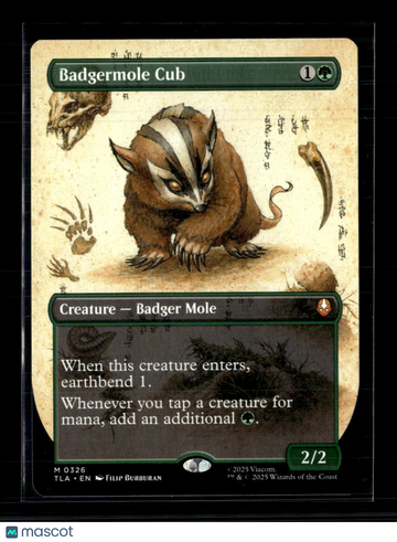 Magic: The Gathering Badgermole Cub Borderless Avatar: The Last Airbender M 326