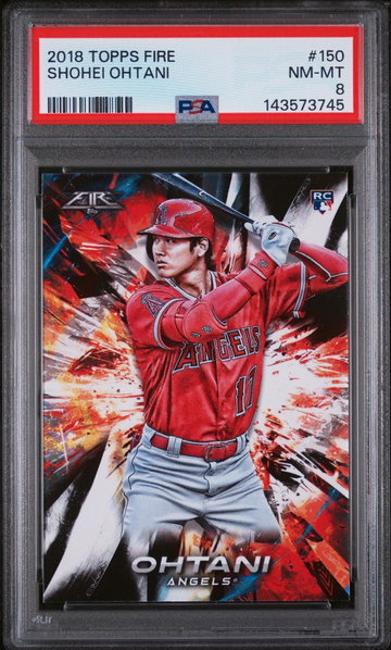 2018 Topps Fire Shohei Ohtani #150 PSA 8
