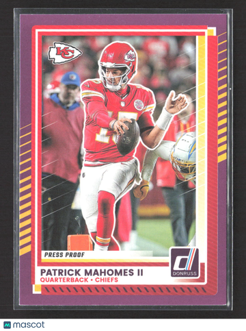 2025 Panini Donruss Patrick Mahomes II #48 Press Proof Purple