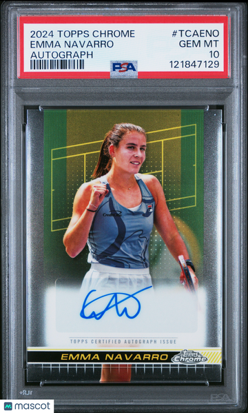 2024 Topps Chrome Tennis Autographs Emma Navarro #TCAENO PSA 10