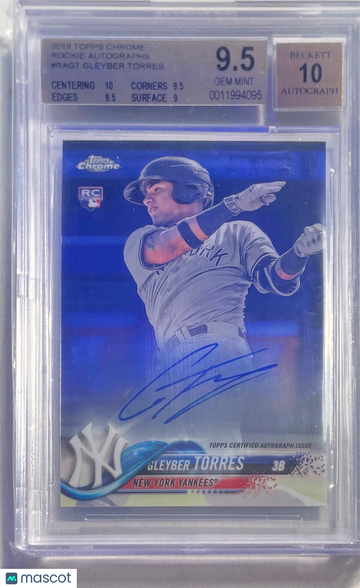 2018 Topps Chrome Rookie Autographs Gleyber Torres #RAGT BGS 9.5 Auto 10