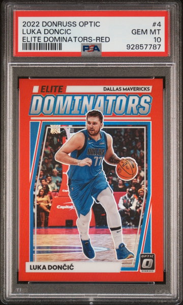 2022 DONRUSS Optic LUKA DONCIC ELITE DOMINATORS RED /99 #4 PSA 10