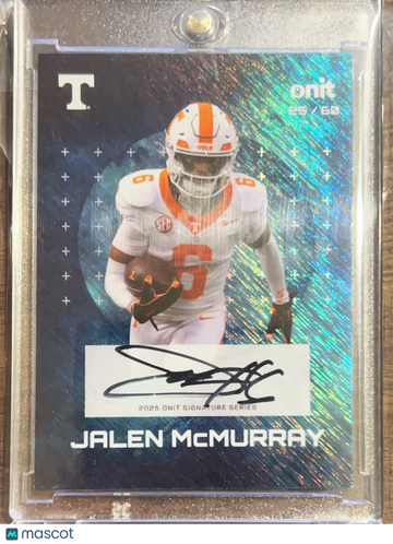 2025 ONIT Signature Jalen McMurray Auto #S-8 Teal Shimmer 25/60 Tennessee Volunteers Football Card