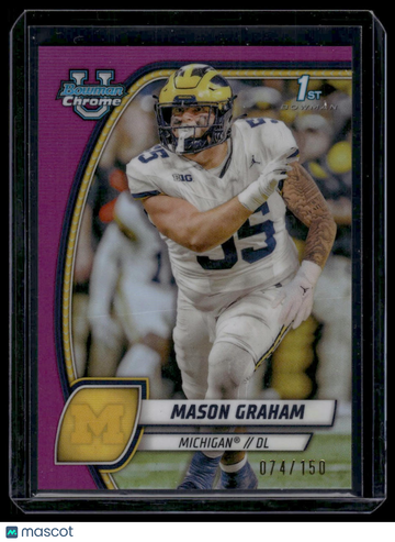 2024 Bowman University Chrome Mason Graham #127 Fuchsia Refractor SN