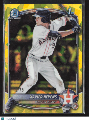 2025 Bowman Chrome Xavier Neyens #BDC-2 Yellow Sapphire /75