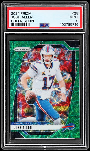 2024 Panini Prizm Josh Allen Green Scope Prizm PSA 9