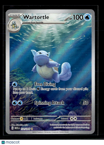 2023 Scarlet & Violet 151 Wartortle Holo Secret Rare #171/165