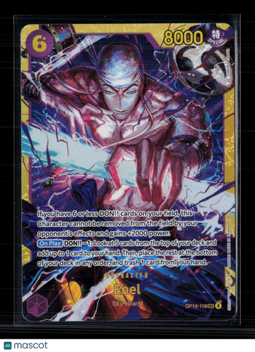 2023 Bandai One Piece Card Game Awakening of the New Era Enel Holofoil Secret Rare Alt Art