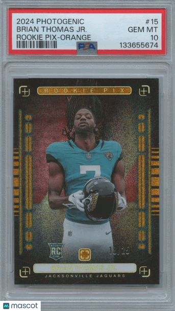 2024 Panini Photogenic Rookie Pix Brian Thomas Jr. #15 Orange Rookie PSA 10 Panini Authentic