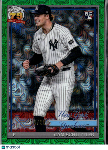 2025 Topps Chrome Mojo Cam Schlittler #91C2-3 Green Refractor Green /99 RC