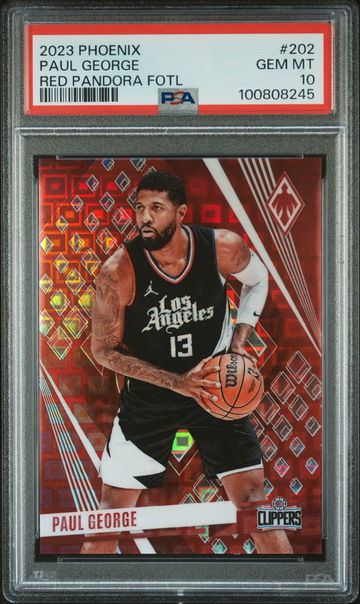 2023 Panini Phoenix Red Pandora FOTL Paul George #202 /11 PSA 10