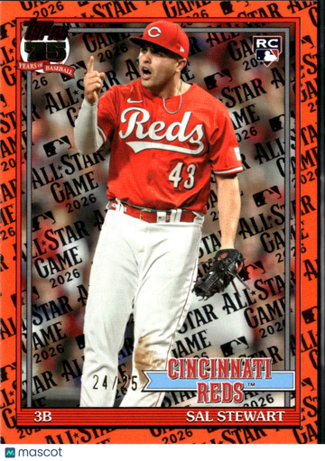 Sal Stewart 2026 Topps 75 Years of Baseball RC Orange /25 Cincinnati Reds