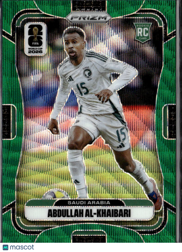 Abdullah Al-Khaibari 2026 Panini Prizm FIFA World Cup RC Green /5 Saudi Arabia