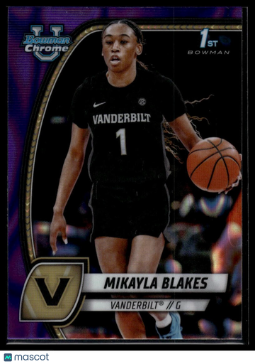 2024-25 Bowman University Chrome Mikayla Blakes #55 Purple Lava Refractor