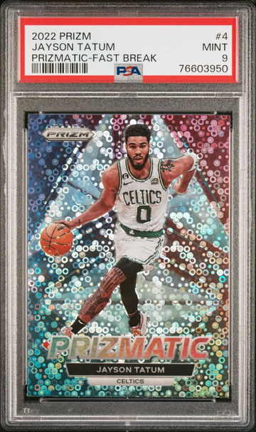 2022 PRIZM PRIZMATIC JAYSON TATUM #4 PSA 9 Fast Break