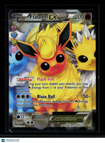 2016 Generations Flareon EX Holo Rare FA #RC28/RC32