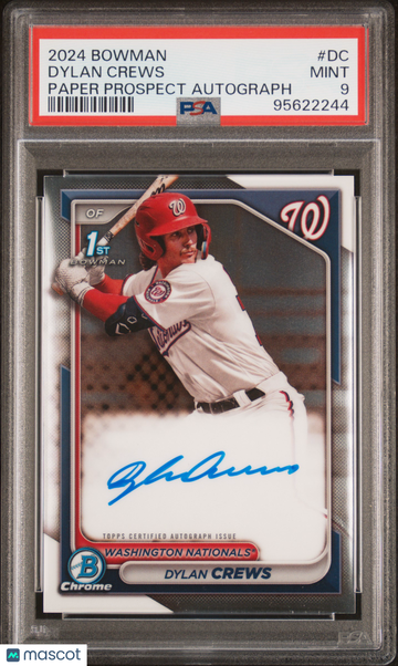 2024 Bowman Paper Prospect Autographs Dylan Crews #DC PSA 9