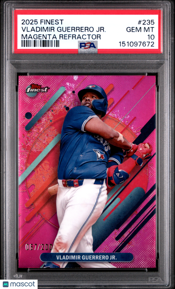 2025 Topps Finest Vladimir Guerrero JR. #235 Magenta Refractor /200 PSA 10